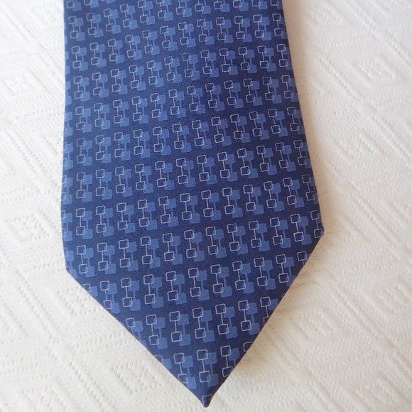 Gucci Tie blue geometric 100% silk made in Italy Tom Ford - Picture 1 of 3